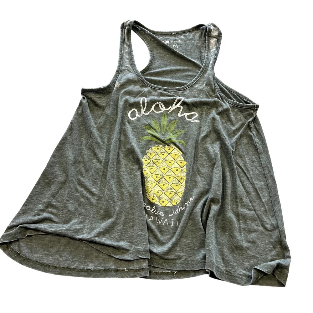 Honolulu Women's Pineapple Burnout Tank Top Medium